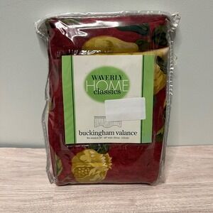 Waverly Home Classics Buckingham Mistral Red Floral Valance Cottagecore NEW